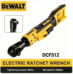 DEWALT DCF512 20V Max Cordless Electric Ratchet Wrench, 1/2 Inch Square Drive, Max 95 N·m Torque, 0-300 RPM No-load Speed, Equipped With Variable Speed Trigger, Suitable For Auto Maintenance, Mechanical Repair And Narrow Space Fastening Work,