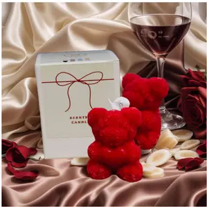 Rose Scented Teddy Bear Candle, Romantic Home Decor To Create A Warm And Cozy Atmosphere, Ideal Gift For Couples And Lovers, Perfect For Valentine's Day