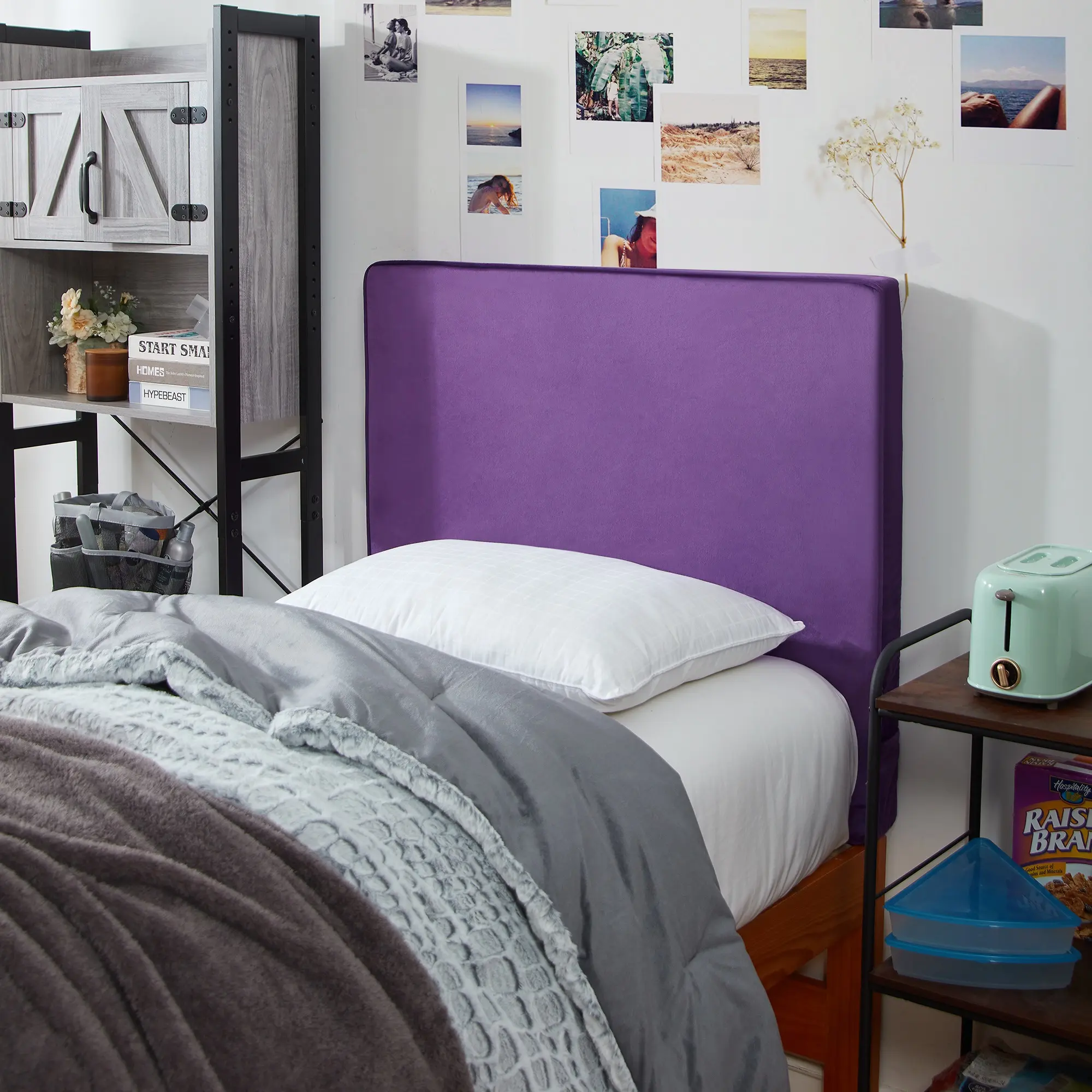 Rainha - Memory Foam Cushioned Dorm Headboard - Dahlia Purple