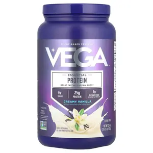 Vega Essential Plant-Based Protein, Creamy Vanilla, 2 lb 0.5 oz (920 g)