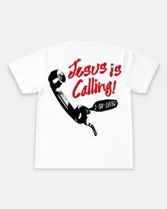 Jesus is Calling Christian Tee - Slightly Oversized Short Sleeve 100% Cotton Screen Printed Shirt for Men and Women Casual Top