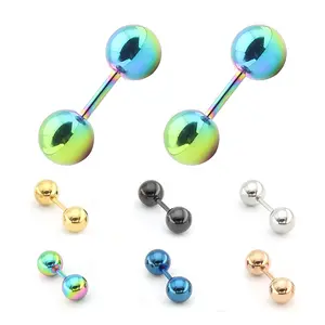 2025 Titanium Steel Simple and Unique Earrings Small Steel Ball Studs Stainless Steel Ear Bone Studs
