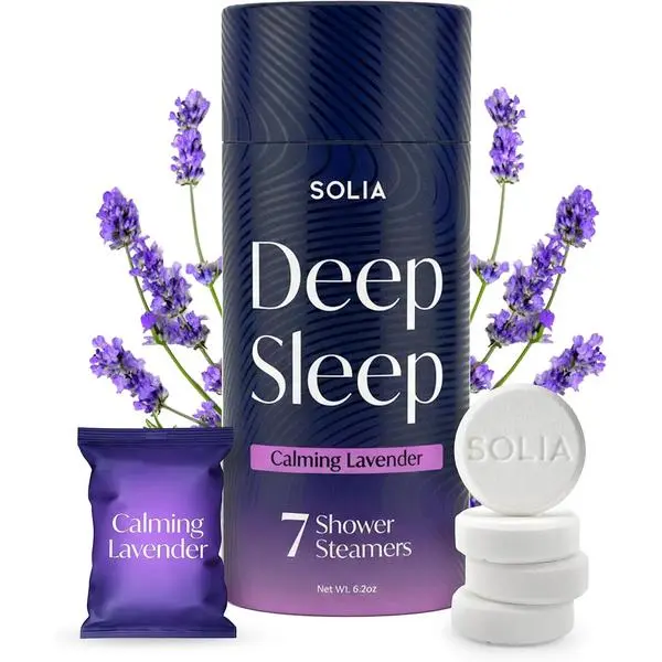 Deep Sleep Lavender Shower Steamers, Patented Calm Shower Steamers Lavender Aromatherapy Bath Bombs for Women, Relaxing Gifts for Women and Men, Relaxation Gifts, 7 Pack Spa Tablets