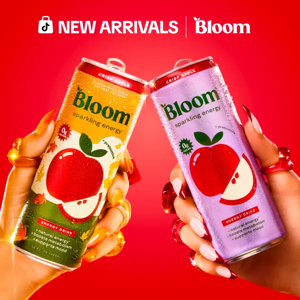 Bloom Sparkling Energy Drink - Natural Caffeine, Zero Sugar, 180mg Caffeine - Antioxidant-Rich with Green Coffee Bean, Green Tea Extract, Prebiotics, 12oz 12 Pack