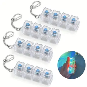 4 PCS Keyboard Fidget Toy, Keyboard Fidget Keychain 4-in-1 Keyboard Decompression Button Finger Clicker Toys, Button Stress Relief Fidget Gifts to Relief Stress