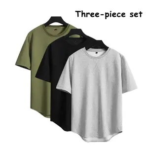 3-Pack Men’s Curved Hem T-Shirts – Relaxed Fit Crewneck Casual Tops