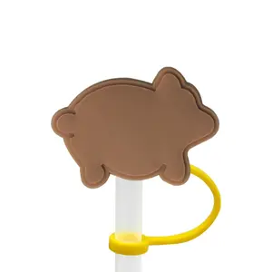 STRAW TOPPER MEXICAN REUSABLE SWEET PIG 2.5CM High Quality Silicone Easy To Wash All Season Product