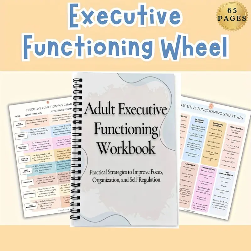 Adult Executive Function Training Manual, Enhance Focus, Organization, Self-Regulation, Practical Strategy Coil Notebook for Workplace and Students