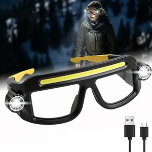 1PC Portable COB Headlamp with Lights on Both Sides, 5 Modes, USB Charging, Motion Sensor, Adjustable Beam Angle, and Switchable High/low Beams Perfect for Camping, Fishing, Nighttime Outings, and Outdoor Adventures. Portable Headlamp