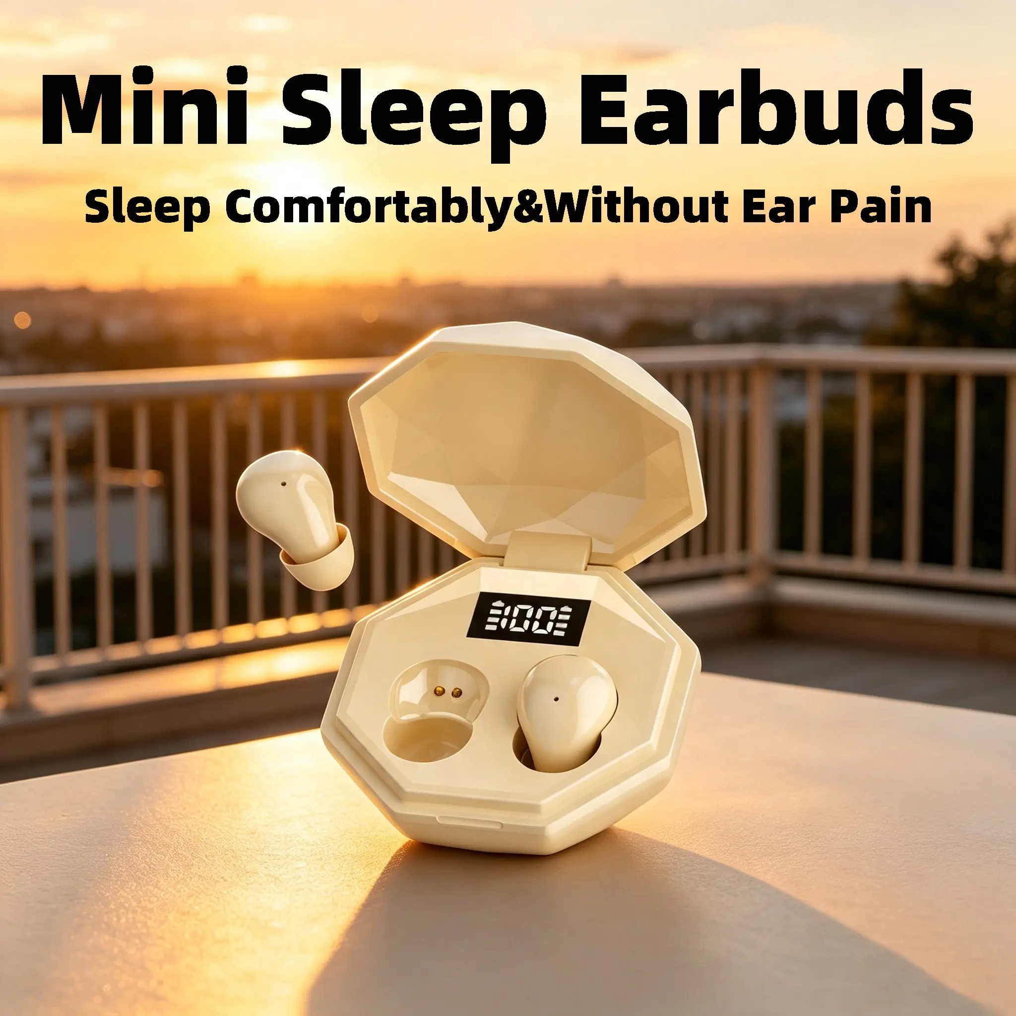 Wireless Mini In-Ear Sleep Earbuds for Side Sleepers - Pain-Free Long-Time Wear, No Side-Lying Pressure, Surround Noise Suppression, Low-Latency Audio for Bedtime Rest & Daily Use