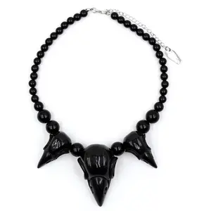 Crow Skull Collection Necklace Black