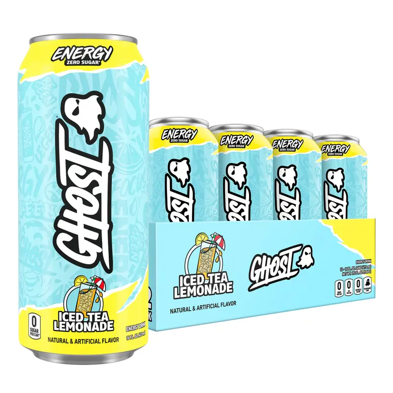 Ghost Energy Drink 12-Pack 16oz Cans  - 200mg of Natural Caffeine, L-Carnitine & Taurine - Gluten & Sugar Free, Vegan, & No Artificial Colors