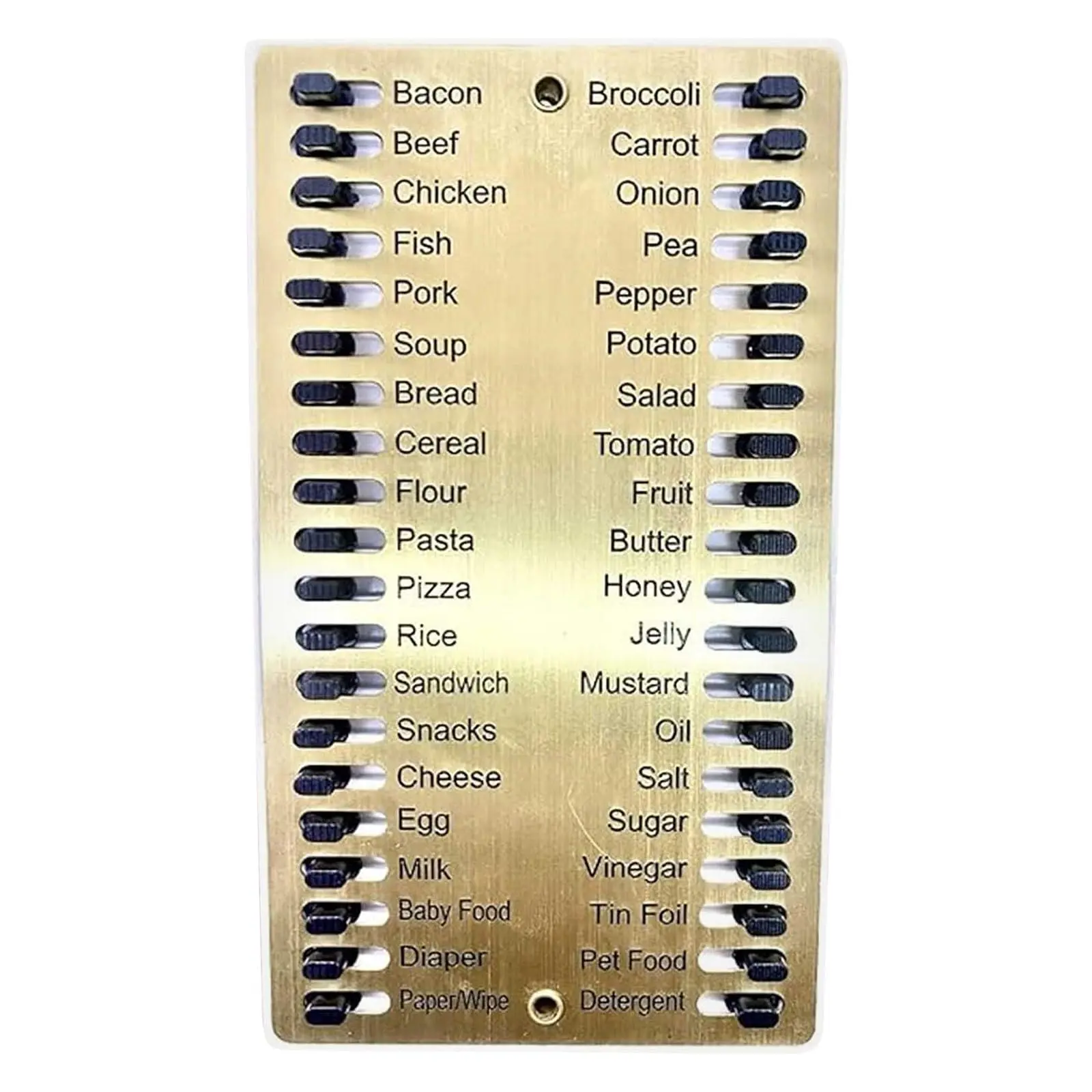 Metal Grocery List, Reusable Shopping List, Memory Reminder Board, Metal Sliding Shopping List Mat, Convenient Tools for Home Shopping Working - 5.5"X3.15"in