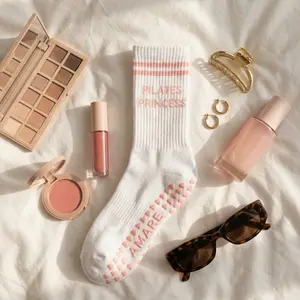 Grip socks “Pilates princess” Soft Stretchy Secure for Pilates Yoga Size 6-9 Comfy Fit