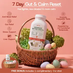 BITTE Soursop Bitters – Gut Relief & Inner Calm Shots | Anti-Bloat & Stress Support | Herbal Bitters for Bloating, Liver Cleanse & Daily Calm. | Herbal Blend with Soursop, Ashwagandha, Chamomile & Aloe