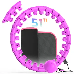 Weighted Circle for Adults Fitness, 51 Inch with Sweat Belt, Include 27 Detachable Links  for Women  exercise Hoop Plus Size