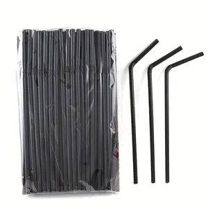 Disposable Straws, 100pcs Flexible Plastic Straws, Disposable Drinking Utensils for Home Kitchen Party Restaurant
