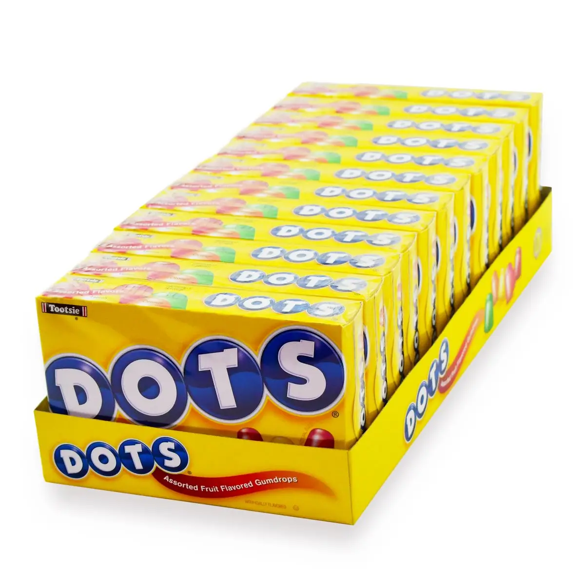 DOTS Gummy Candy Holiday Pack, Original Flavors, 6.5oz Box (Pack of 12) | Cherry, Lime, Orange, Lemon & Strawberry Flavors, Individually Wrapped, Gluten Free, Kosher, Peanut Free, Gumdrops