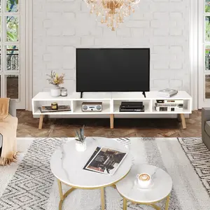 59" TV Stand With Open Shelf Up To 55-60 Inch TV, Console Table Entertainment Center For Living Room, Bedroom,Thanksgiving Christmas Gifts