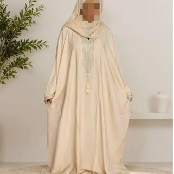 Elegant Beige Butterfly Abaya