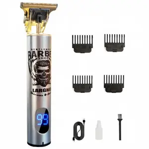 Rechargeable Cordless Electric Clippers, T-Blade Trimmer for Men, Zero-Gapped Detail Design, LED Display, Professional Grooming Kit