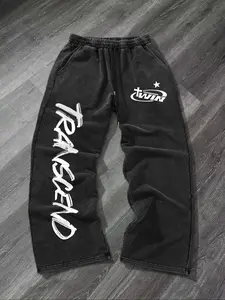 Men's Basic Sport Pants, Fashion Streetwear, Unisex Casual Long Pants, Perfect Gift, Stylish Men's Clothing, Letter Patched Sweatpants