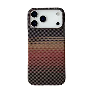 Magnetic Phone Case, Aramid Fiber Texture Half-Wrapped Carbon Fiber Matte Heat Dissipation Aesthetic Protective Cover, Compatible with iPhone 17, 16, 15, 14, 13, 12 Pro Max / 12, 13, 14, 15, 16 Pro and Plus Models