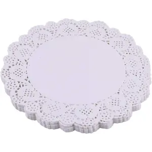 10 inch Round White Lace Disposable Paper Doilies Placemats for Wedding Birthday Cakes Desserts Tableware Food Decoration Pack of 100