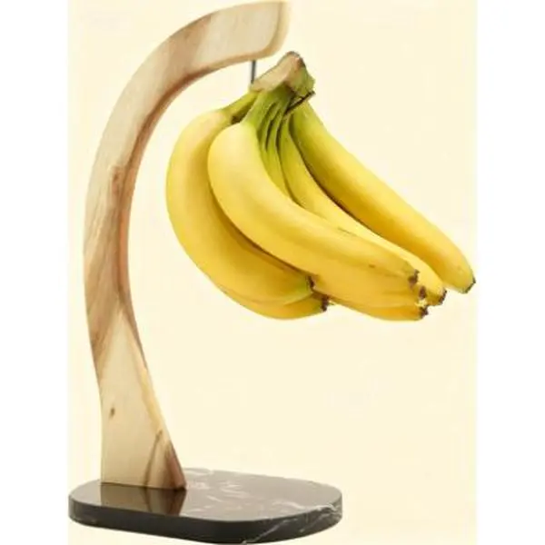 Modern Banana Stand with Marble Base, Non-Slip Banana Holder for Kitchen Countertop, Reusable Banana Tree Storage Rack, Durable Fruit Hanger Organizer, Space-Saving Banana Display