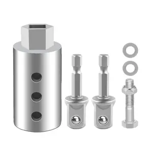 2-in-1 Trailer Jack Drill Adapter 1/2 to 1 Stainless Steel 26mm Axle Hole Heavy Duty Corrosion Resistant Tool for Trailer Maintenance