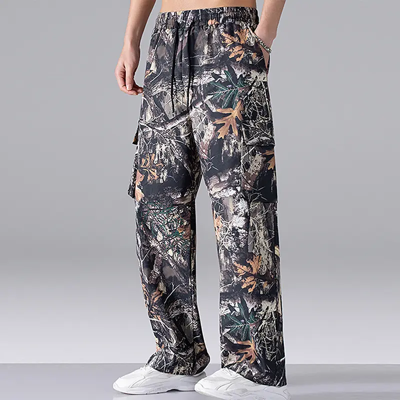 Plus Size Men's Printed Straight-Leg Pants (2XL,3XL,4XL,5XL) - Autumn Winter Waterproof Fleece Sweatpants with Belt, Pocket, Zipper, Gothic Faith Style, for Street Sports, Everyday Wear, Matching Varsity Jacket/Pullover