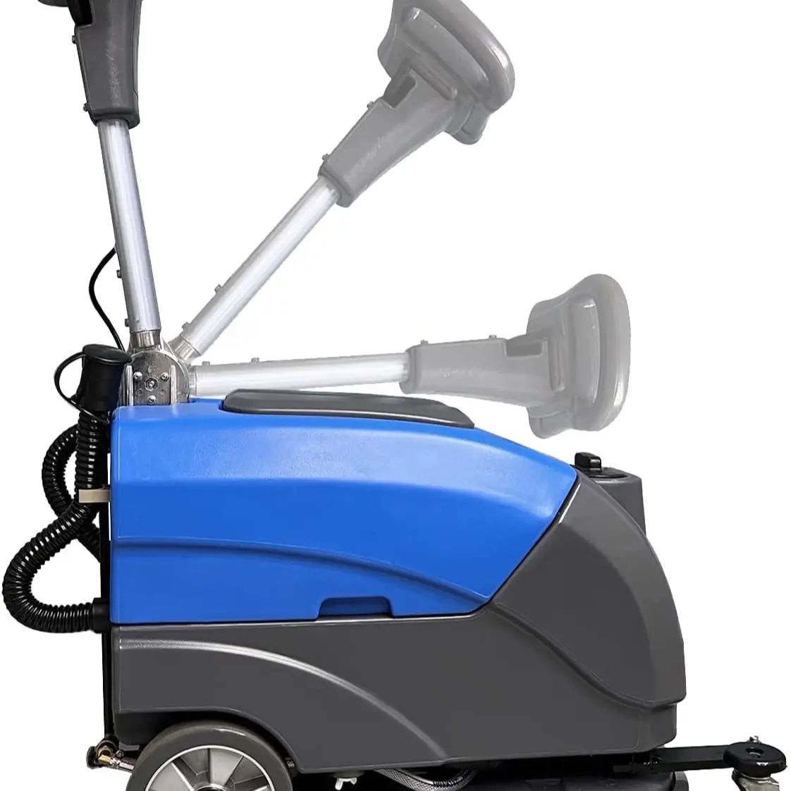 Emotor 15'' Brush Foldable Walk Behind Hand Push Floor Scrubber Machine (Blue) - Household Cleaning Equipment