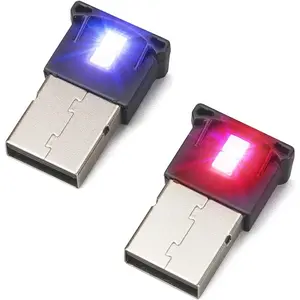 Mini USB LED RGB Light Brightness Adjustable 8 Color Changeable for , Laptop, Keyboard. Atmosphere  Night Lamp for Home Decoration (DC : 5V) (Quantity: 2)