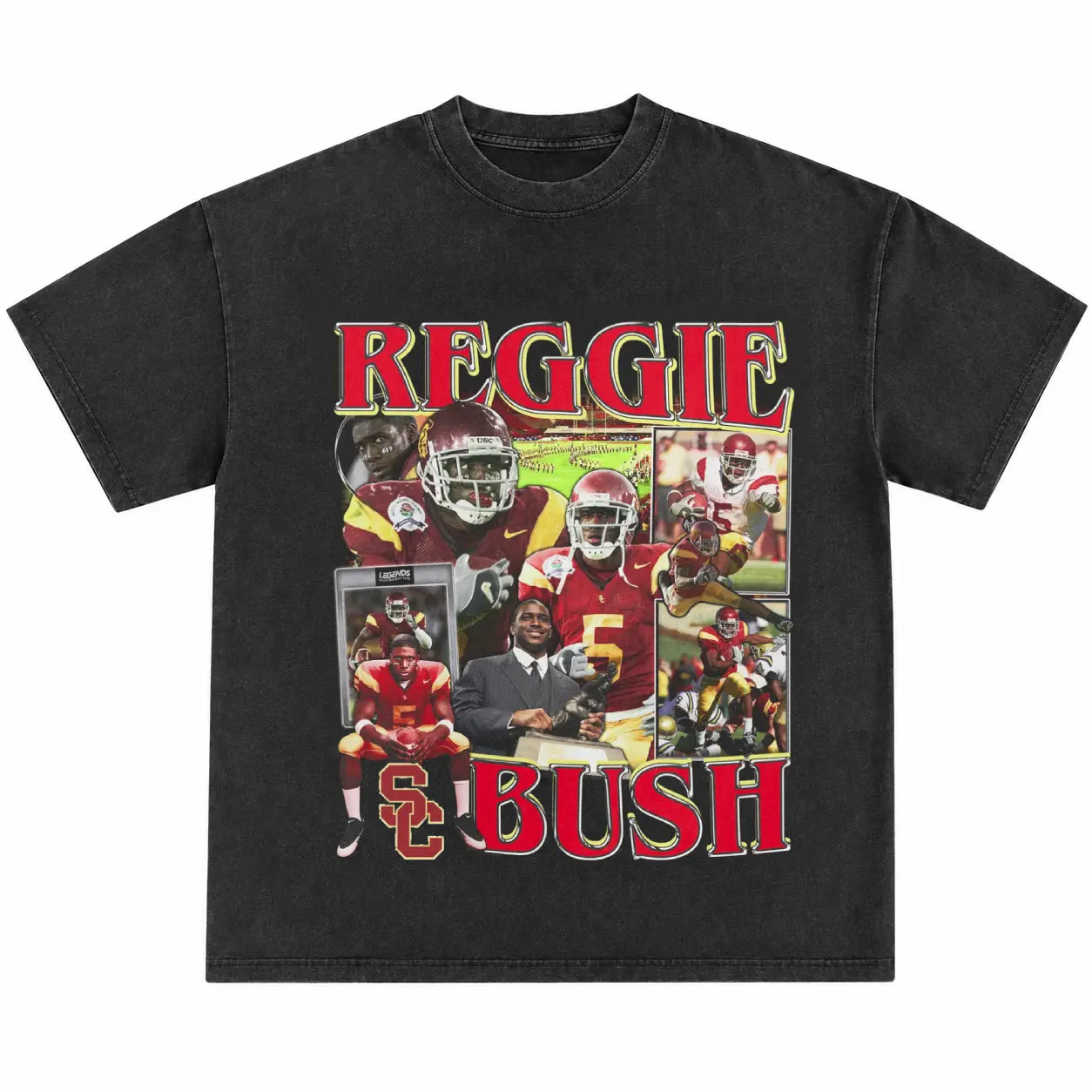 Reggie Bush Vintage Football Shirt, Retro College Running Back Graphic Tee, USC Style Football Legend Tee, Game Day Fan Apparel Classic Sports Shirt Menswear & Underwear - Men's Tops - T-Shirts