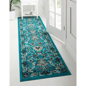 Turquoise Kashan Design Rug