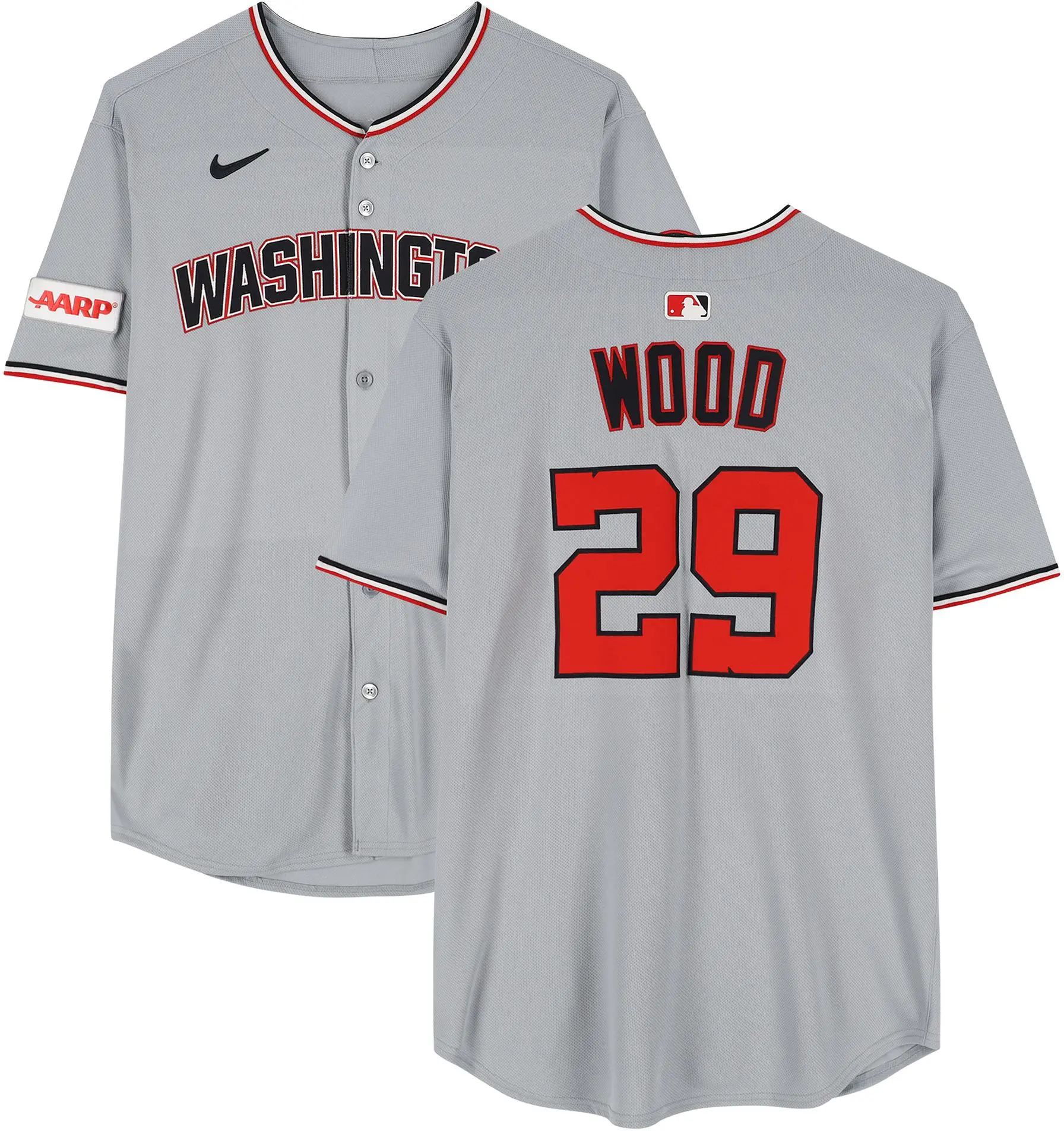 James Wood Washington Nationals Player-Issued #29 Gray Jersey from the 2025 MLB Season
