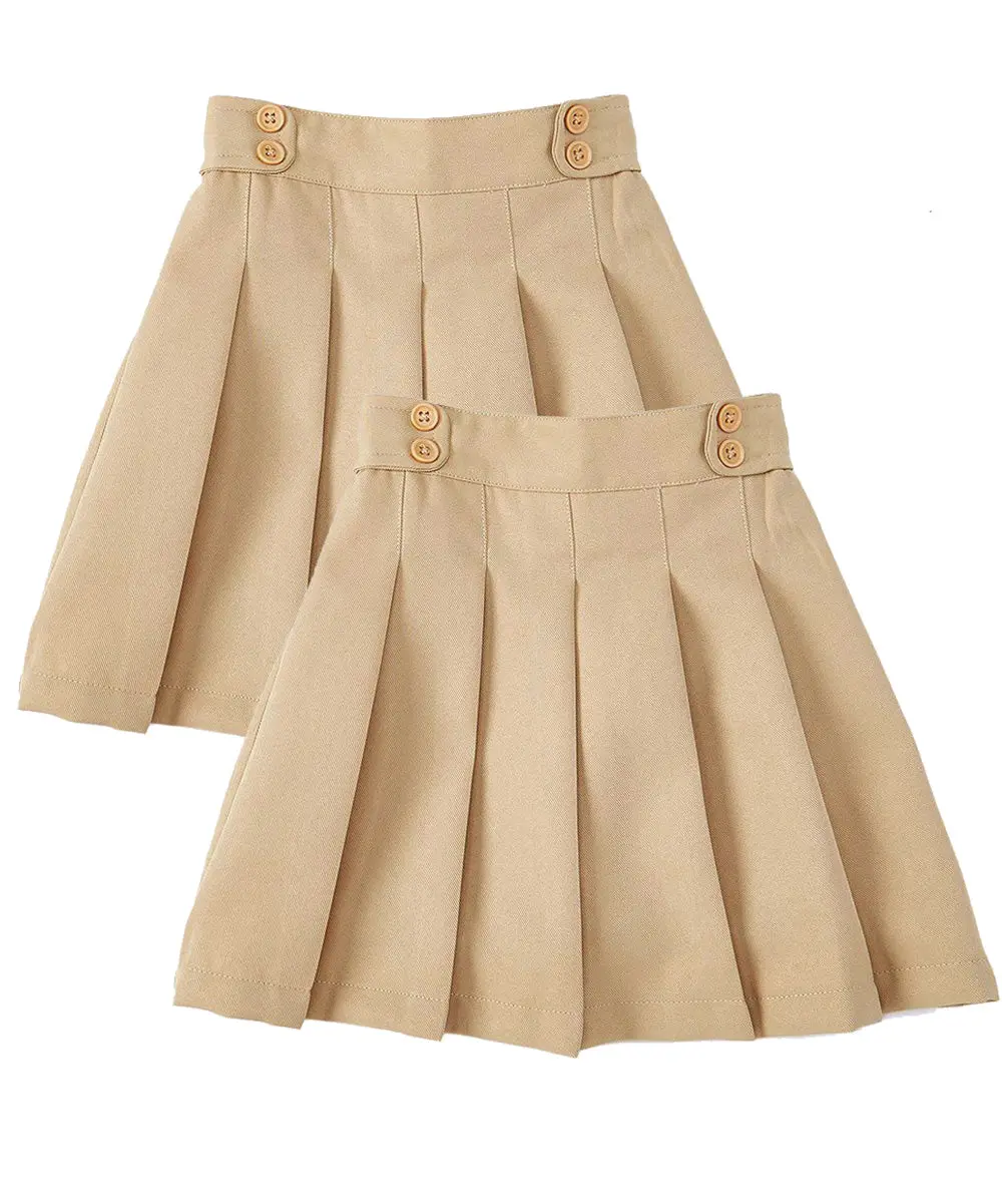 Girl's Khaki, Navy, Black, Hunter Green Uniform Skirts Scooter 4/5-16 2 Pack