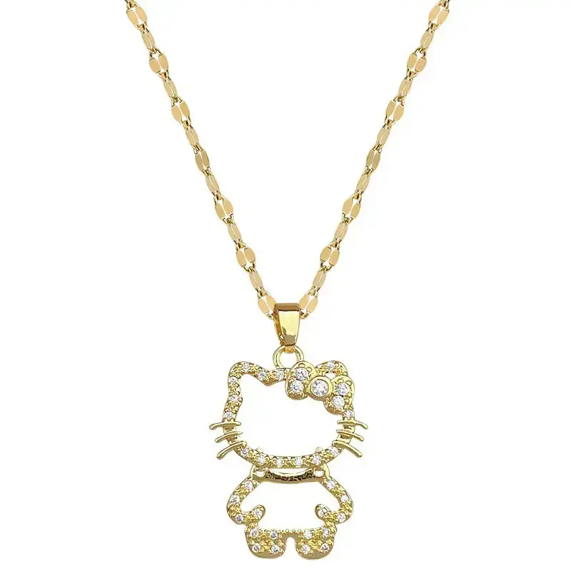 Sanrio HelloKitty Necklace, Cute Titanium Steel Necklace for Women