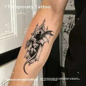 Ascetic Dragon Window Tattoo | Herbal Juice Vivid Color | Unique Niche Cool Arm Sticker