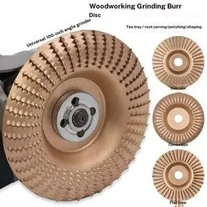 Wood Grinding Discs for Angle Grinder 4-Pack Sanding Polishing Wheels with Spikes Abrasive Discs for Woodworking Root Carving Polishing Tools Accessories