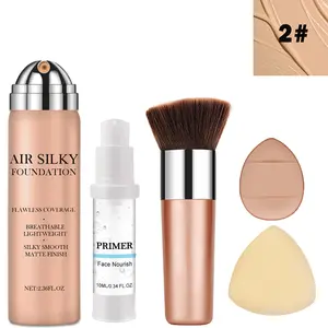 Air Spray Foundation Makeup Silky Full Coverage Flawless Foundation for Mature Skin,Long Lasting Natural Matte Finish Air Brush Makeup Foundation - 01 Natural/02beige