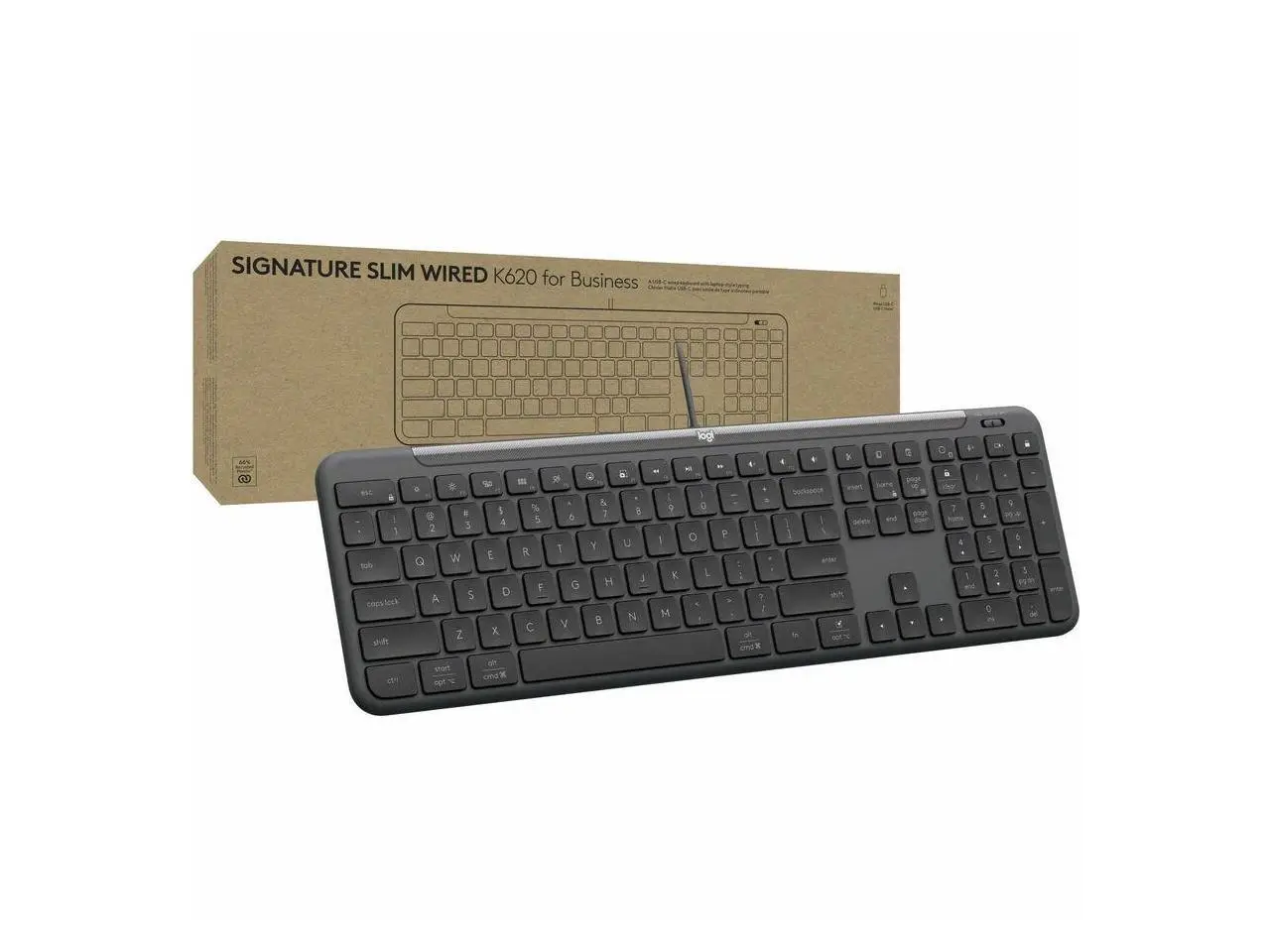 Logitech Signature Slim Wired K620 for Business, Full-Size Keyboard, Graphite Logitech Signature Slim Wired K620 for Business, Full-Size Keyboard, Graphite