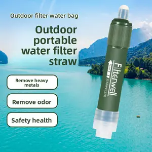 Outdoor portable water filter straw, portable filter, camping and cooking ultrafiltration membrane filament water purification, outdoor water purifier