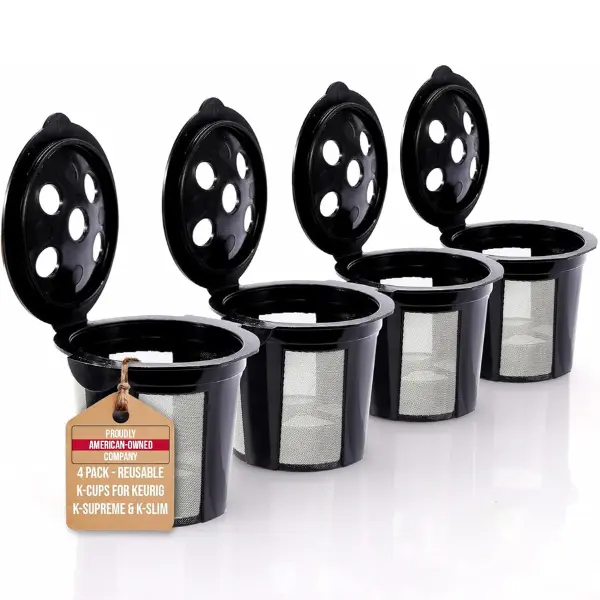 Reusable K Cups for Keurig Supreme, K Supreme Plus and K Slim by PureHQ - Refillable K-Cup for Keurig Supreme Coffee Maker - MultiStream Coffee Pods Filter - 4 Pack