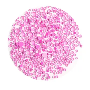 1440-Piece Mermaid Tears Nail Art Decoration Assortment Mixed Sizes Odourless Aurora Decorative Pink Macaron Bubbles Hemispherical Glass Beads for Nail Artistry and Everyday Accessories