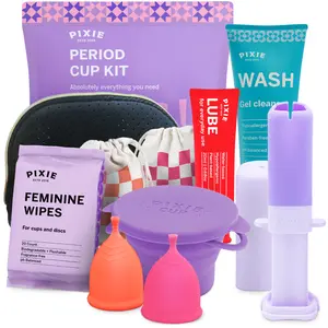 Pixie Menstrual Cup Kit - Best Period Cup Starter Kit for Feminine Care - Proven to Be What You Need to Become A Successful Cup User - 100% Medical-Grade Silicone - Tampon Alternative