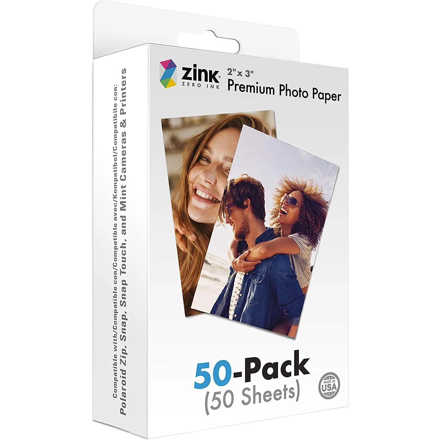 2"X3" Premium Instant Photo Paper (50 Pack) Compatible with Polaroid Snap, Snap Touch, Zip and Mint Cameras and Printers