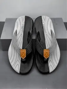 Men's tongue sandals, flat-bottomed beach sandals, large size, lightweight, non-slip, casual summer shoes, comfortable, fashionable, outdoor sandals