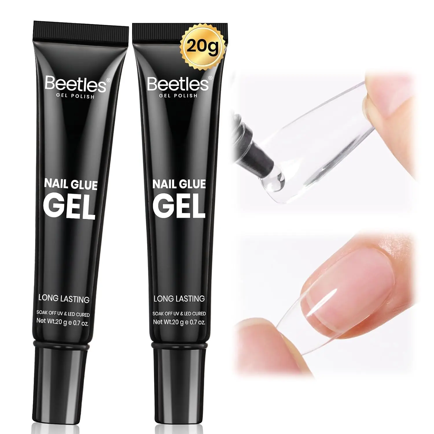 2Pcs*20g Solid Nail Glue Gel