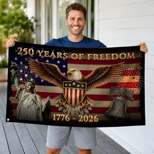 250 Years of Freedom Patriotic America House Flag